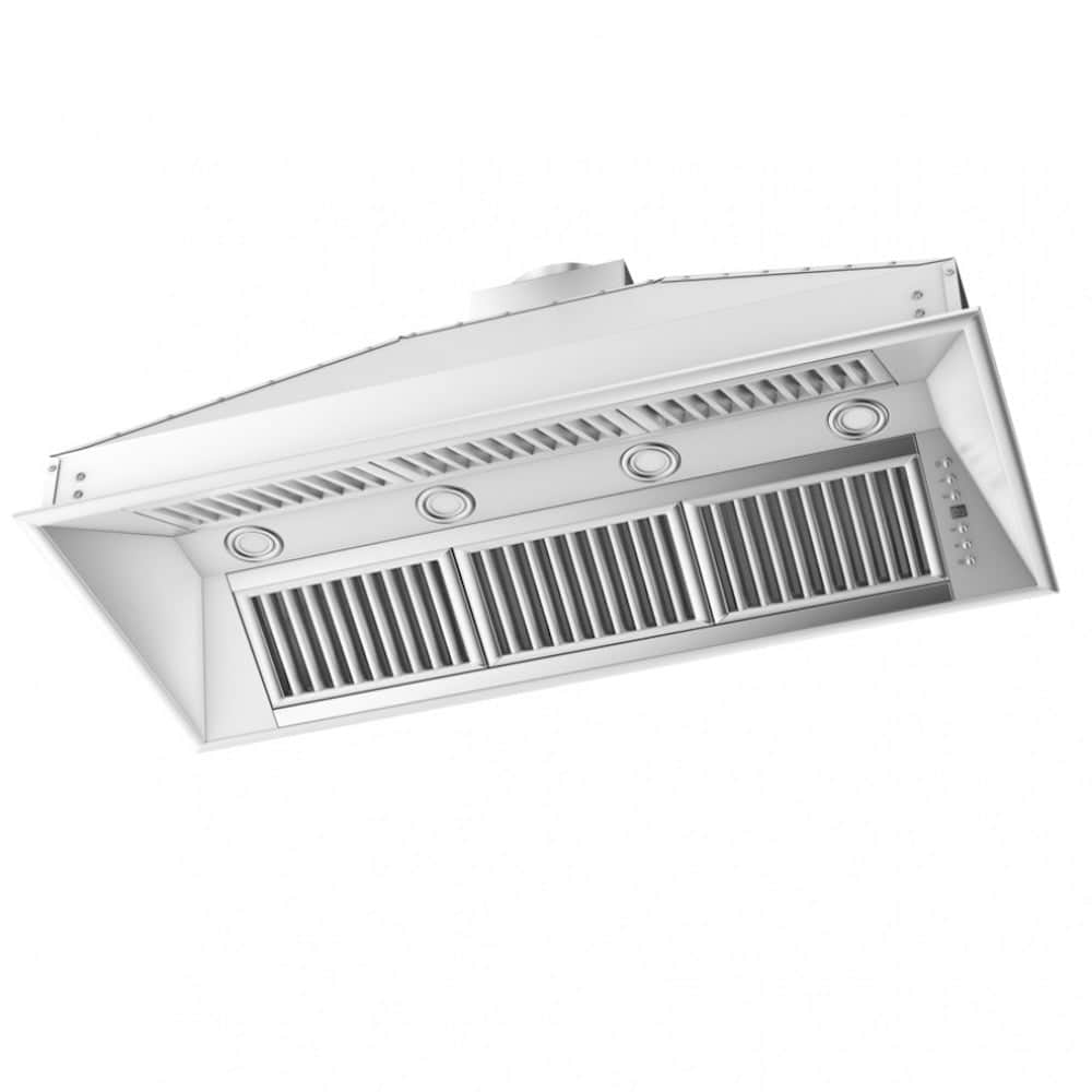 46 In. Ducted Wall Mount Range Hood Insert In Outdoor Approved Stainless Steel