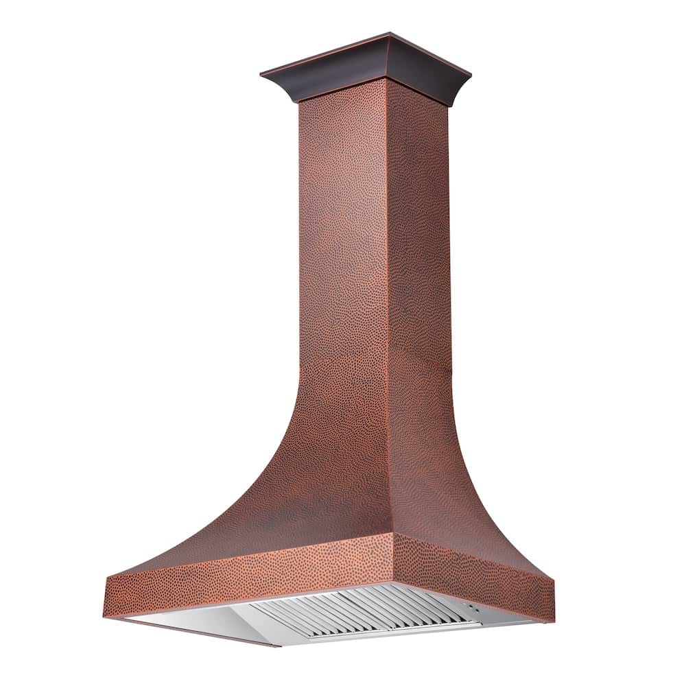 48 In. Designer Series Hand-hammered Copper Finish Ducted Wall Mount Range Hood