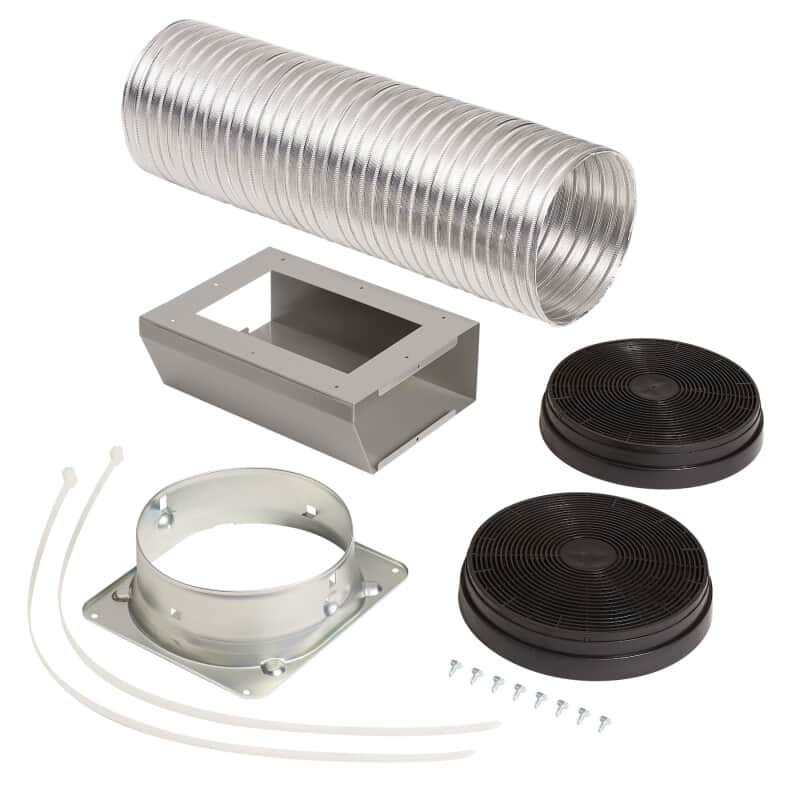 Optional ductless kit for BWP series range hoods