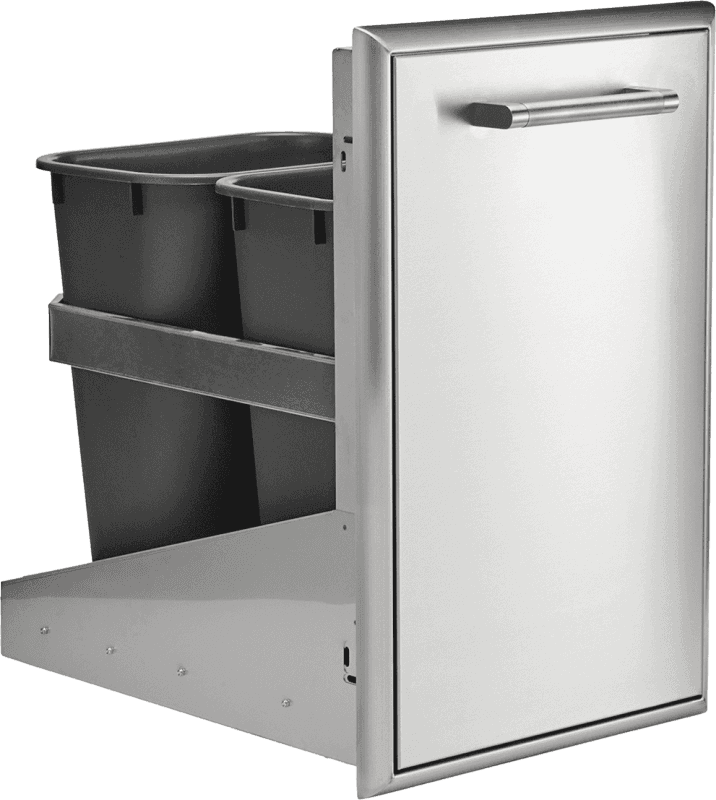 18" Front To Back Trash Recycle Combo