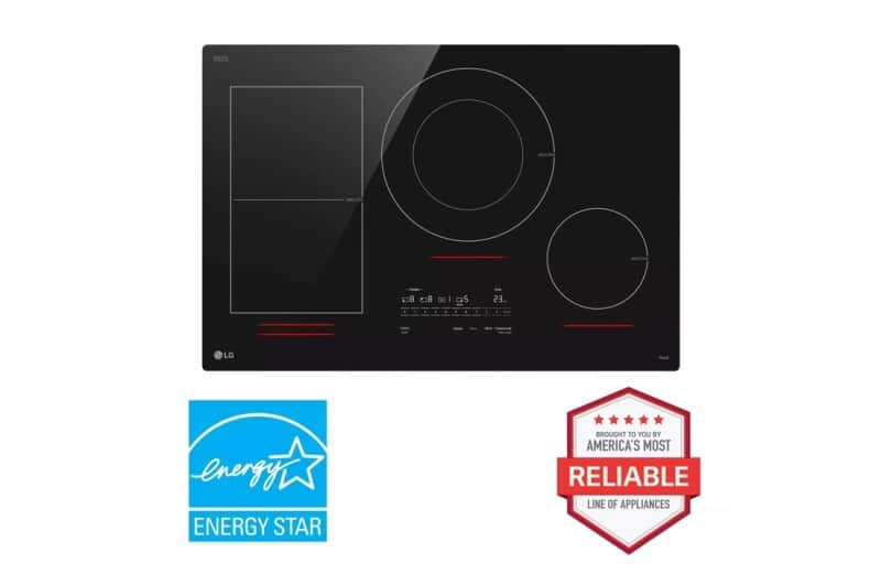 30" Induction Cooktop, 4 Elements, White Backlit, Red Bar, Bridge, Thinq®