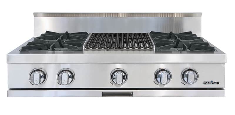 36″ Rangetop 2 Open Burners / Grill / 2 Open Burners NG