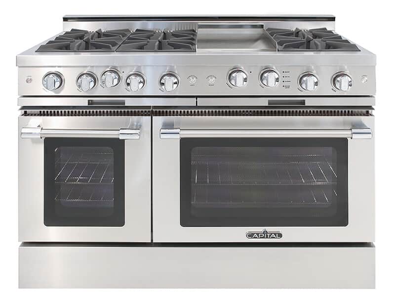48″ Grand Chef Range 4 Open Burners / Griddle / 2 Open Burners LP
