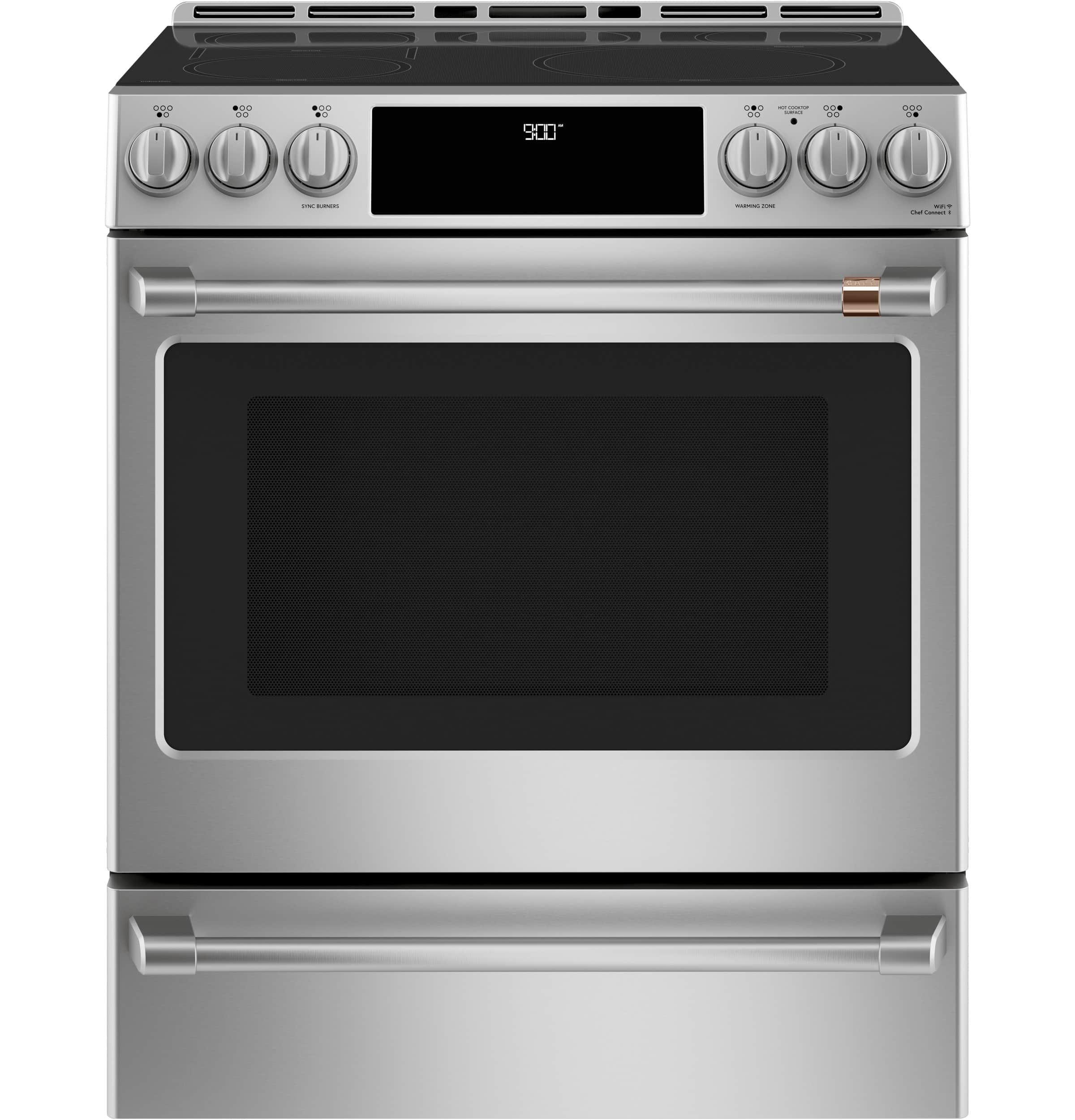 Café 30" Smart Slide-in, Front-control, Induction And Convection Range With Warming Drawer