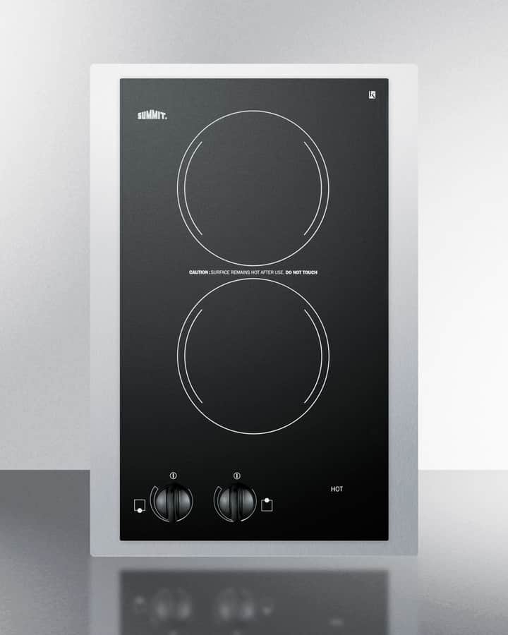 15" Wide 230V 2-Burner Radiant Cooktop