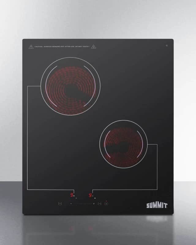 18" Wide 220V 2-Burner Radiant Cooktop