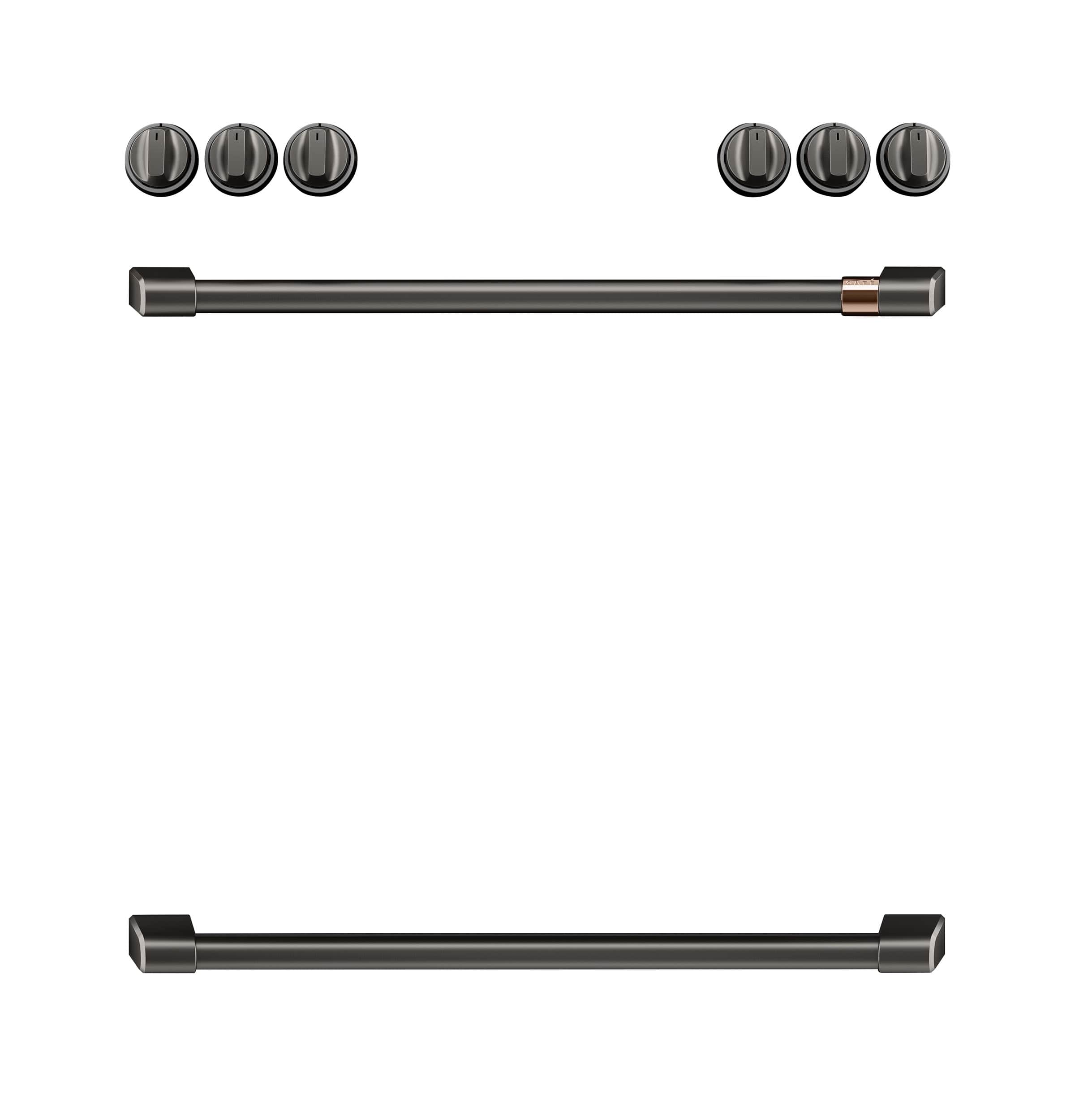Café Front Control Induction Knobs And Handles - Brushed Black