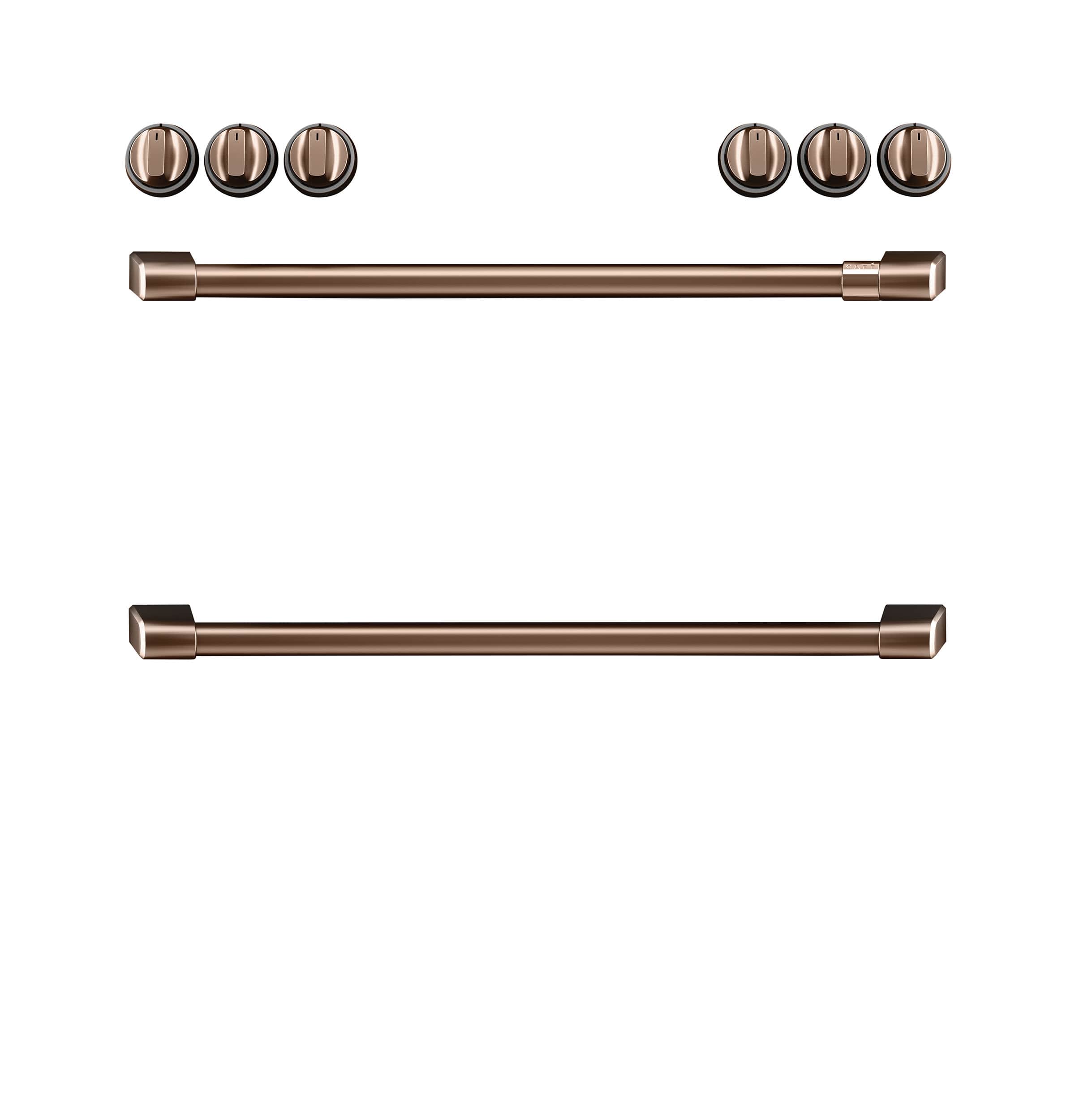 Café Front Control Induction Knobs And Handles - Brushed Copper