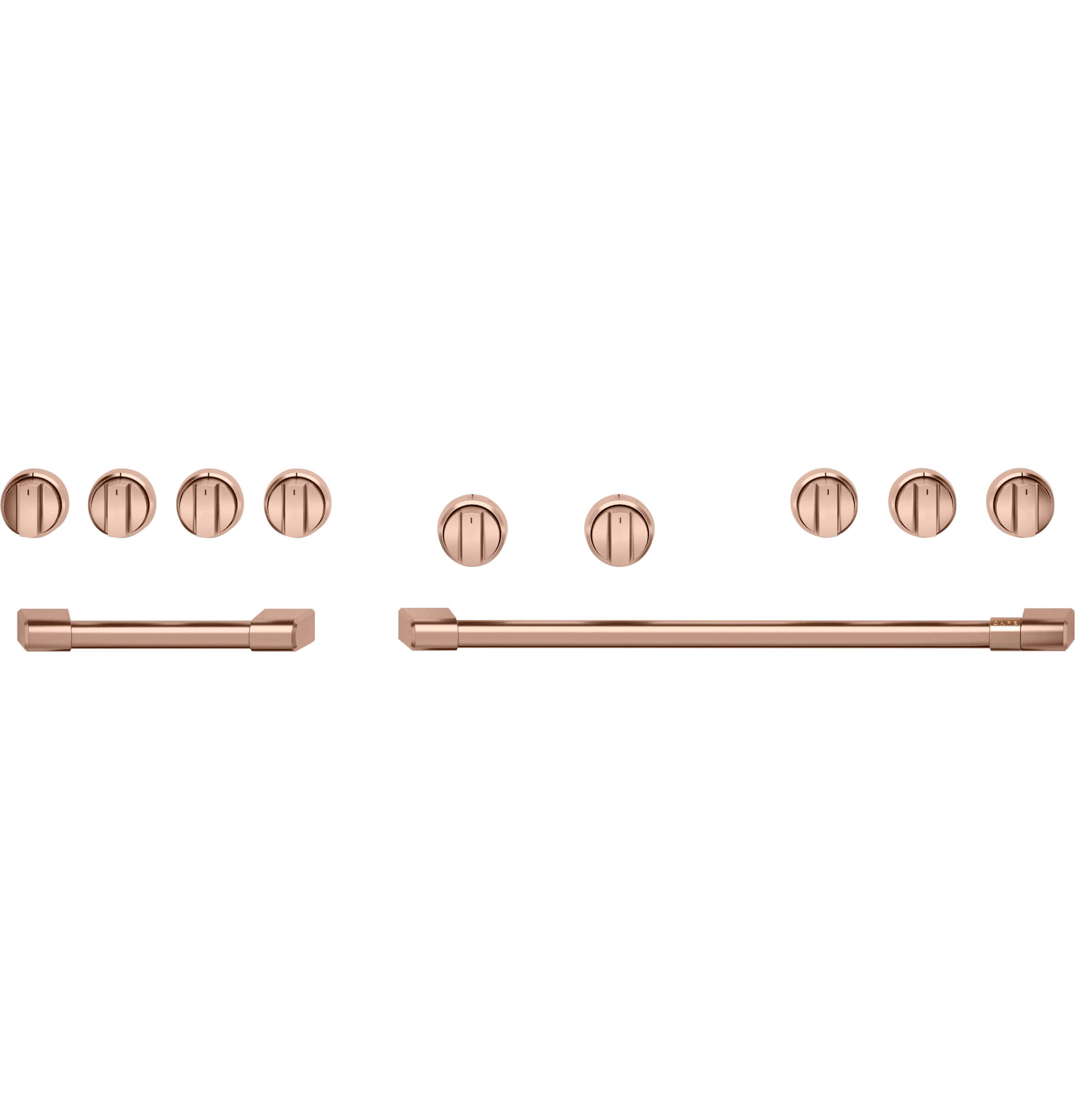 Café 48” Brushed Copper Handle & Knob Set For Pro Range And Rangetop