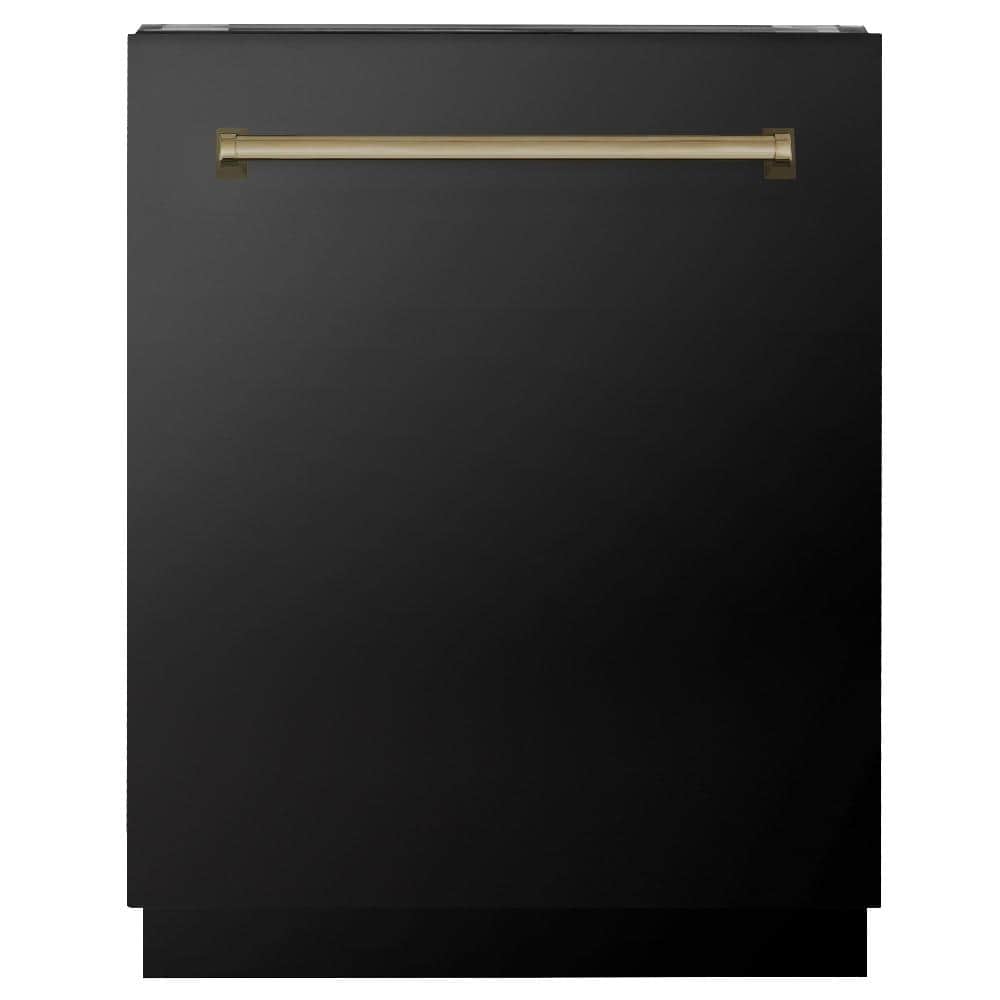 Autograph Edition 24 In. Tallac Series 3rd Rack Top Control Built-in Tall Tub Dishwasher In Black Stainless Steel With Champagne Bronze Handle, 51dba