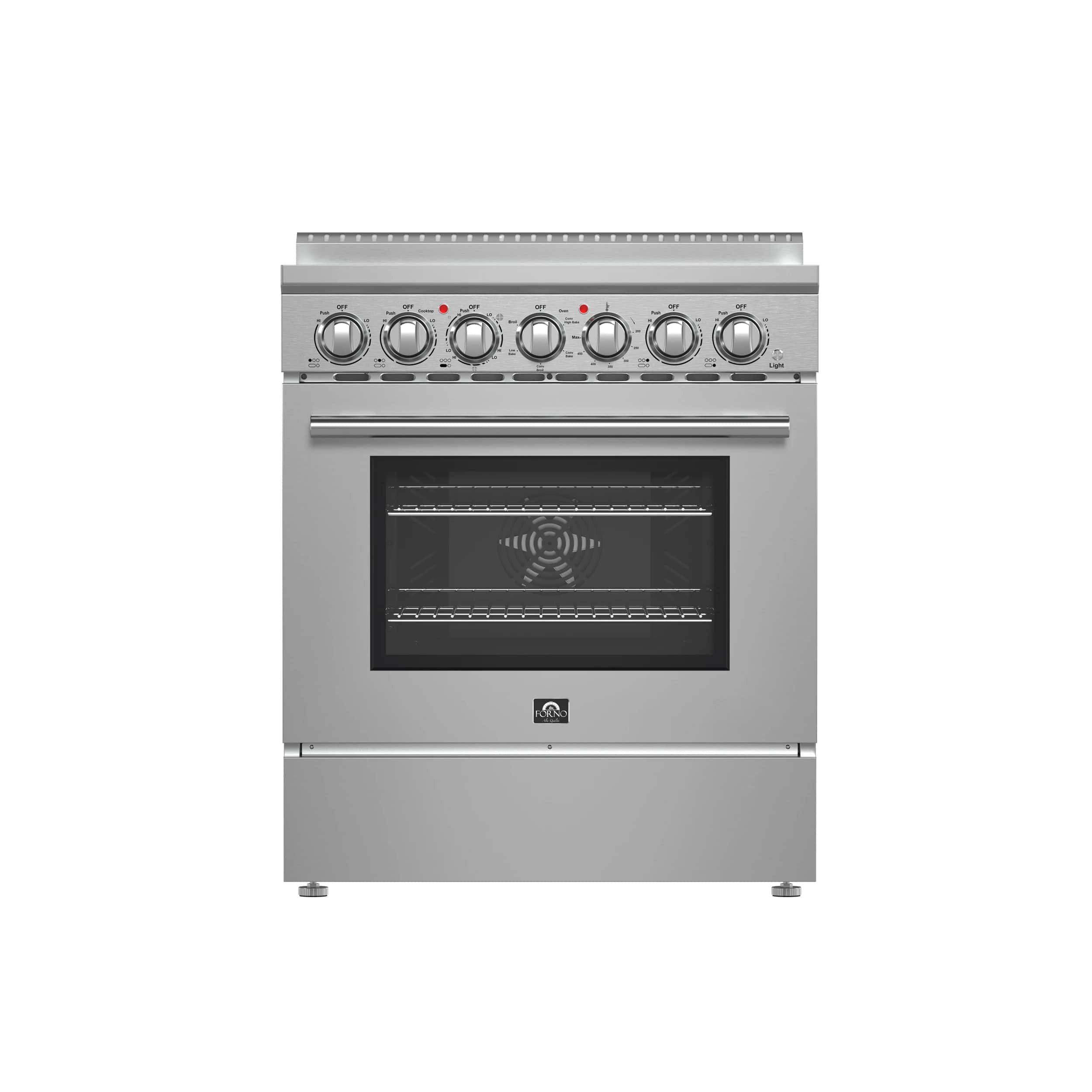 Paolo 30-Inch Freestanding Electric Range, Stainless Steel, 4.38 cu.ft, True Convection Oven, Energy Efficient
