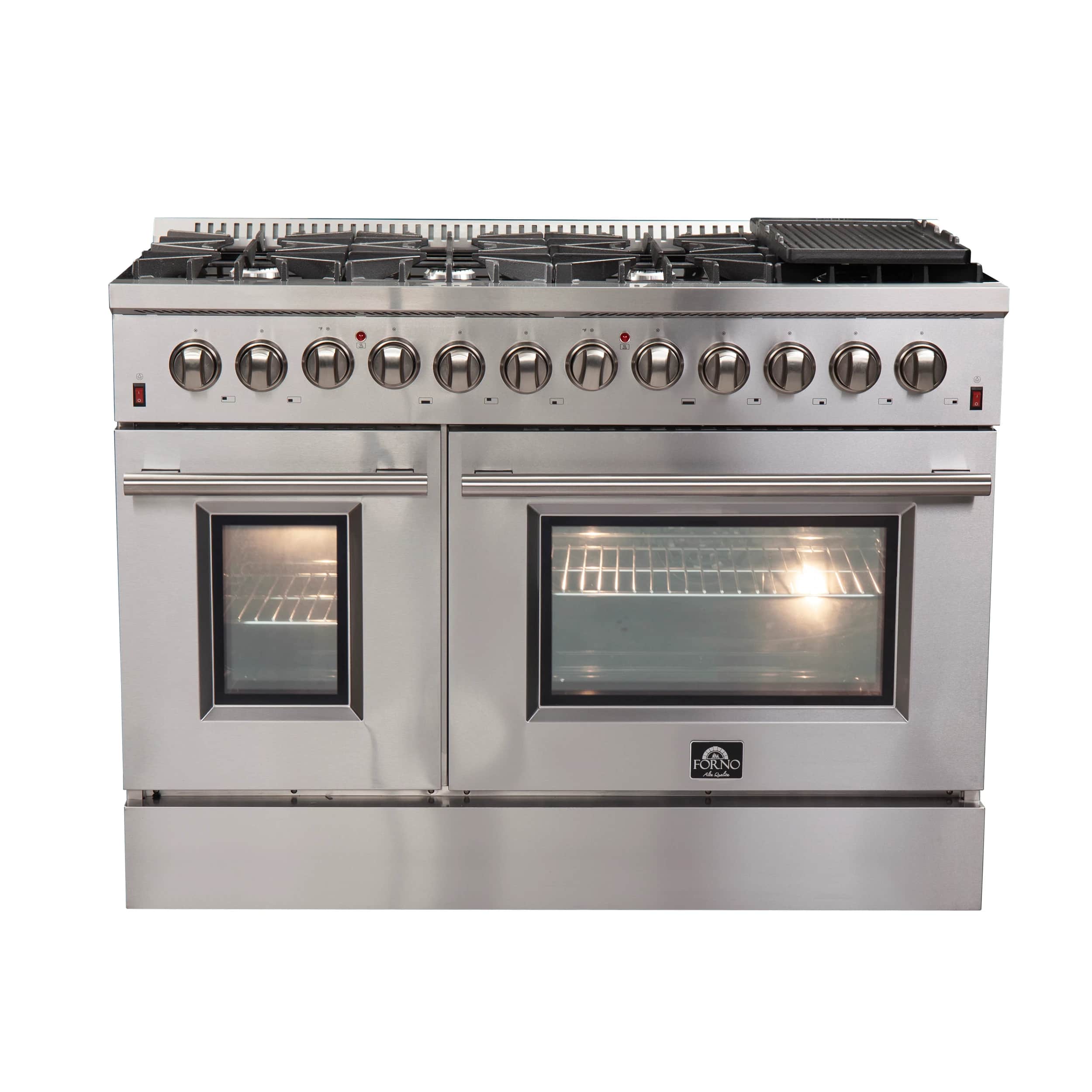 Galiano 48-Inch Freestanding Dual Fuel Range, 8 Burners, Double Convection Ovens