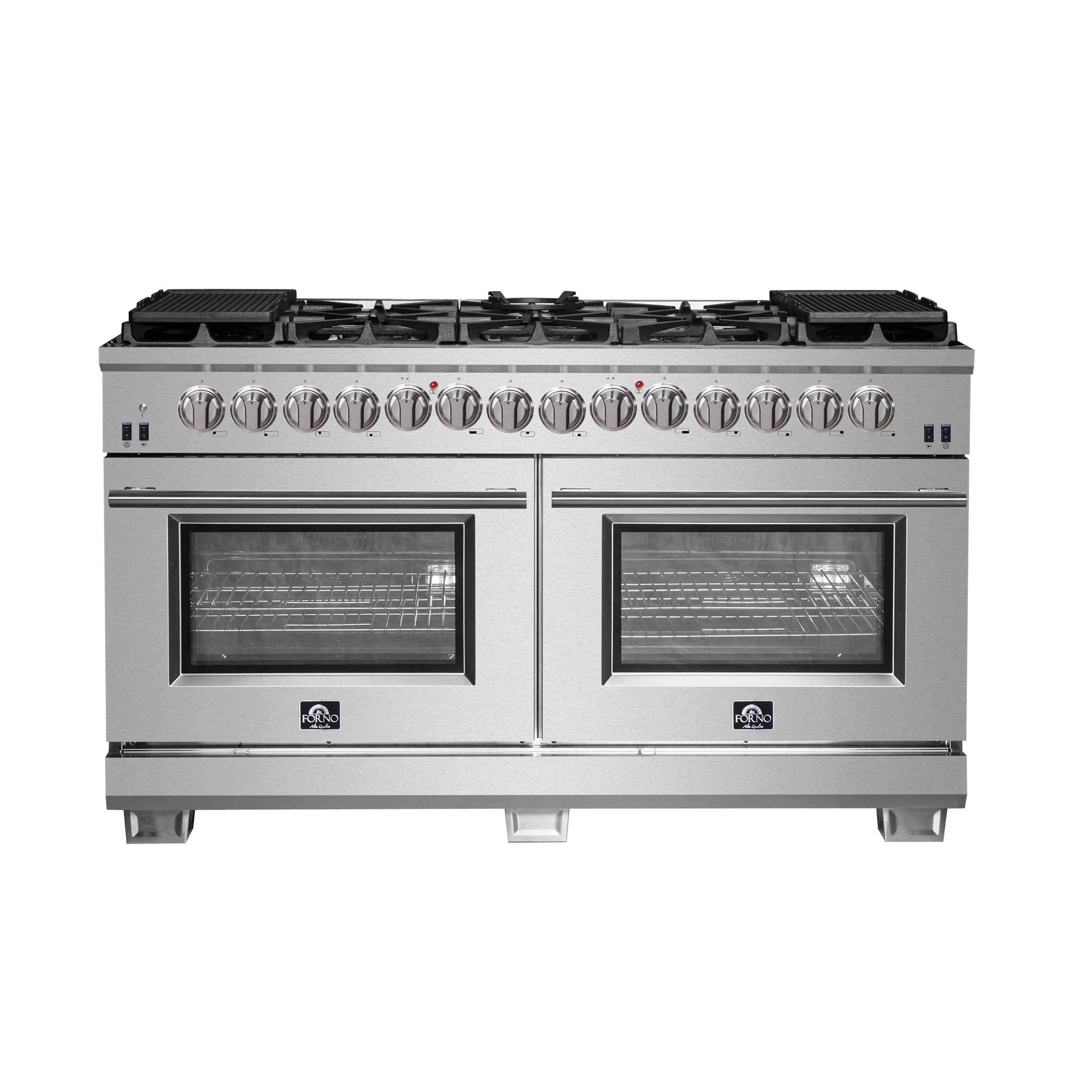 Capriasca 60-Inch Freestanding Dual Fuel Range, 10 Burners, True Convection Oven