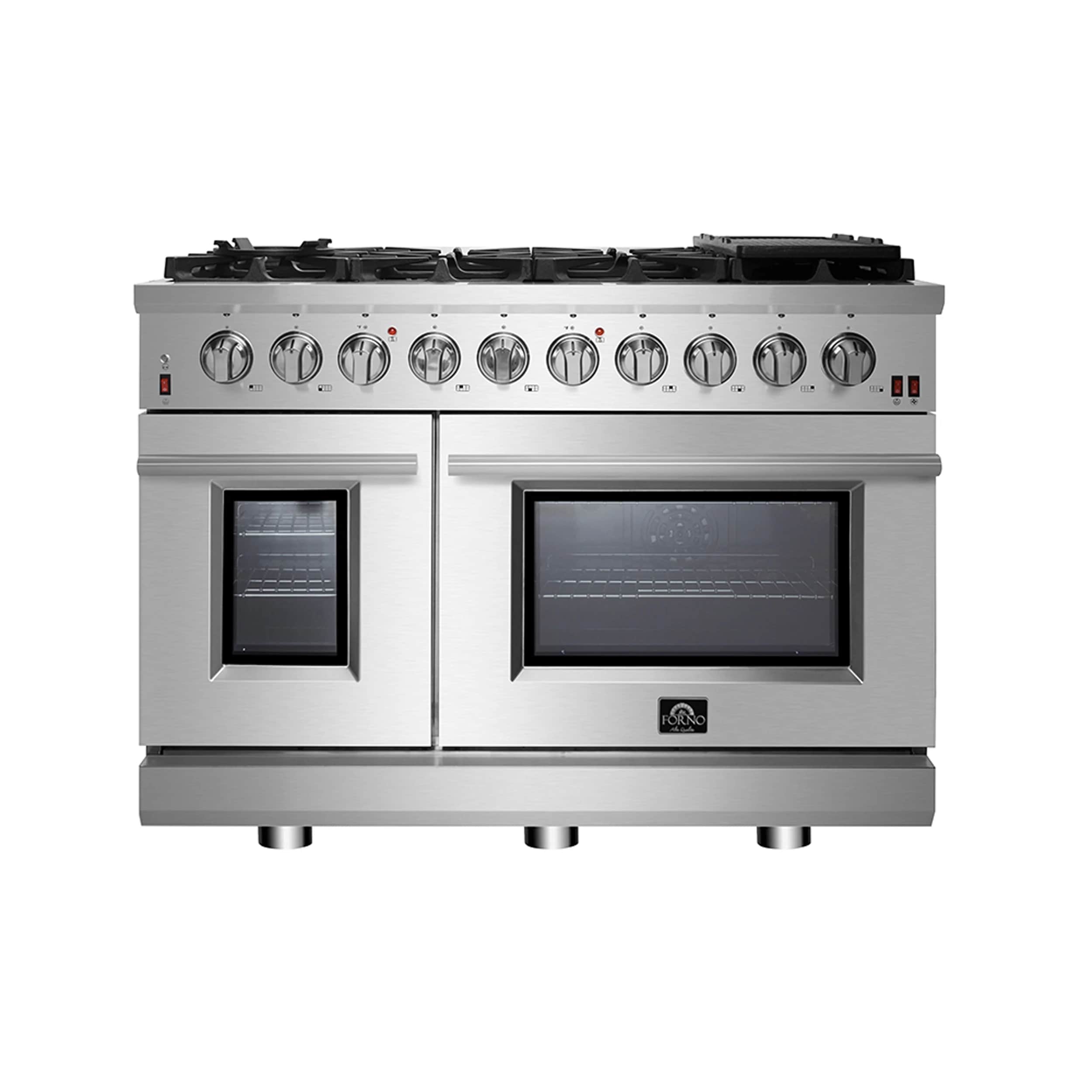 Massimo 48-Inch Freestanding Gas Range, 8 Burners, True Convection Oven