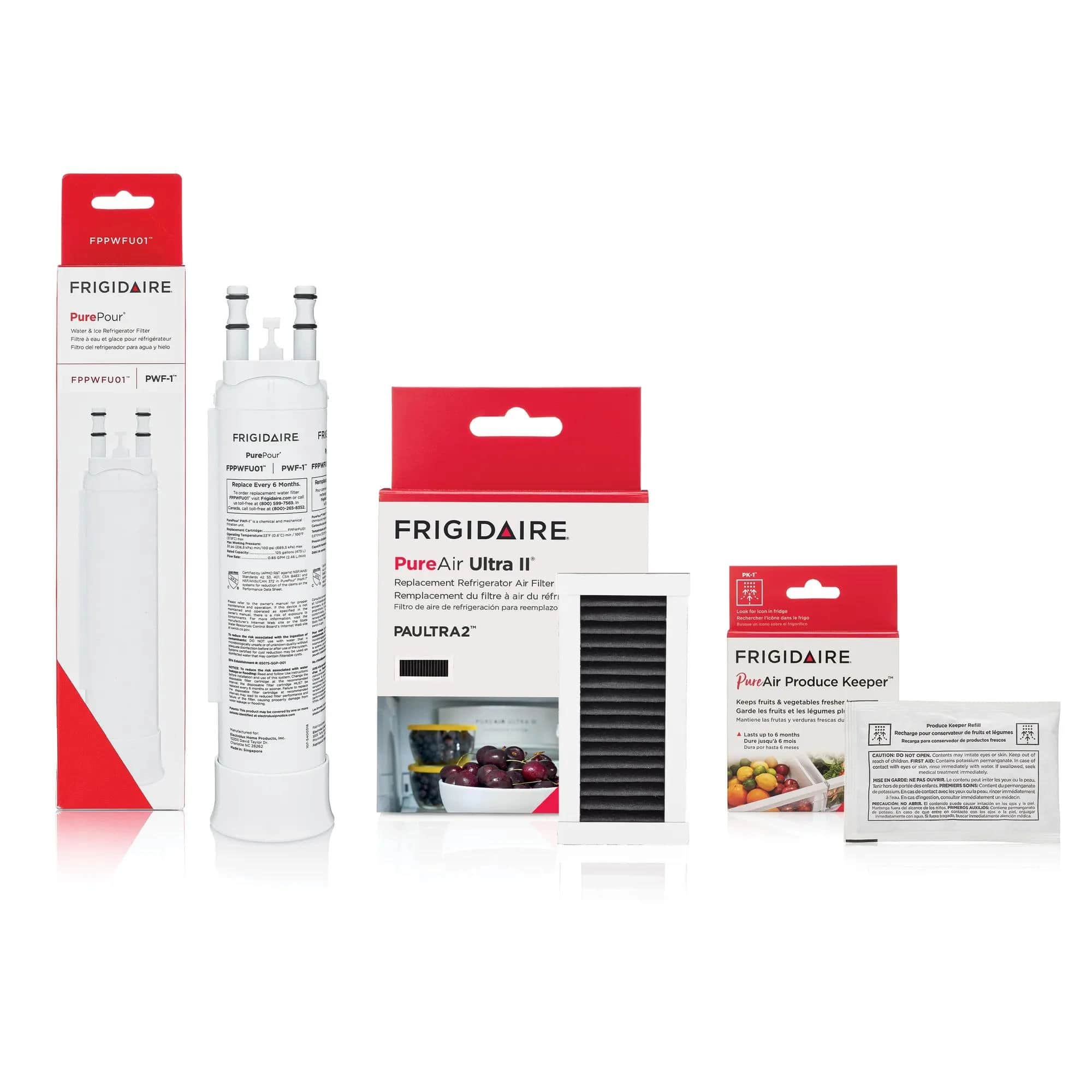 FPPWFU01, PAULTRA2, and FRPAPKRF Water and Air Filter Combo Kit with Produce Keeper