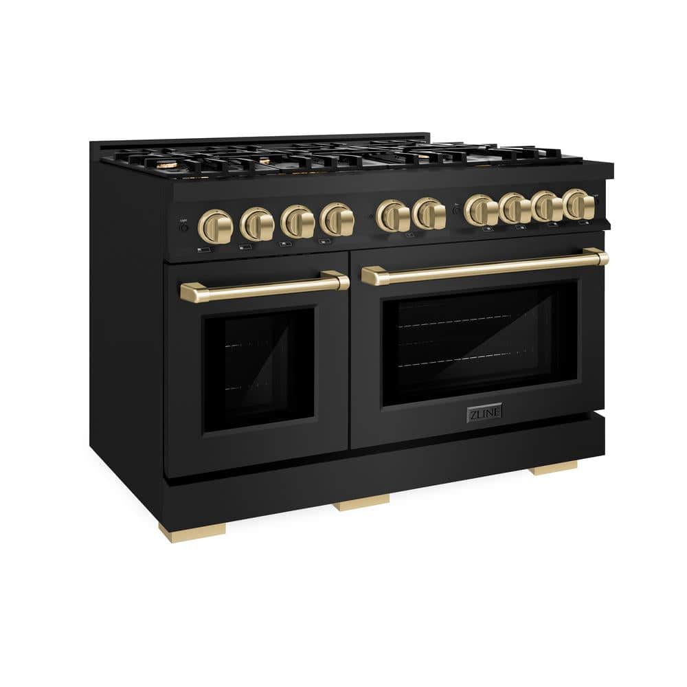 Autograph Edition 48 in. 6.7 cu. ft. Select Double Oven Dual Fuel Range with 8 Burner Gas Cooktop
