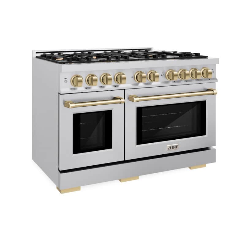 Autograph Edition 48 in. 6.7 cu. ft. Select Double Oven Dual Fuel Range with 8 Burner Gas Cooktop