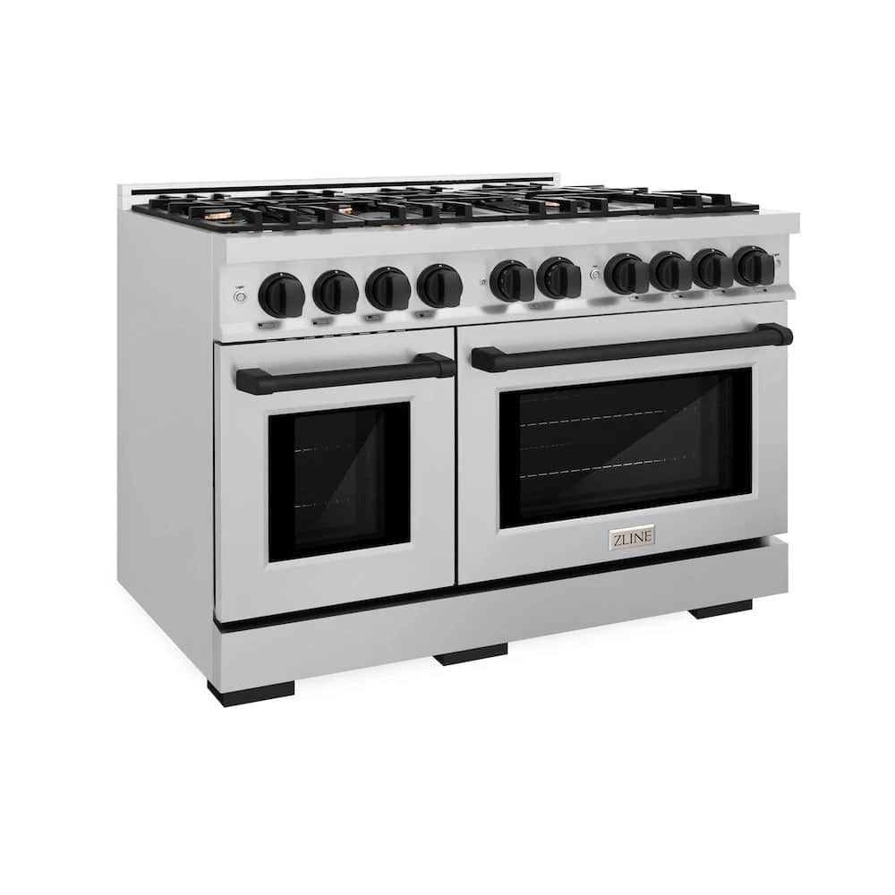 Autograph Edition 48 in. 6.7 cu. ft. Select Double Oven Dual Fuel Range with 8 Burner Gas Cooktop