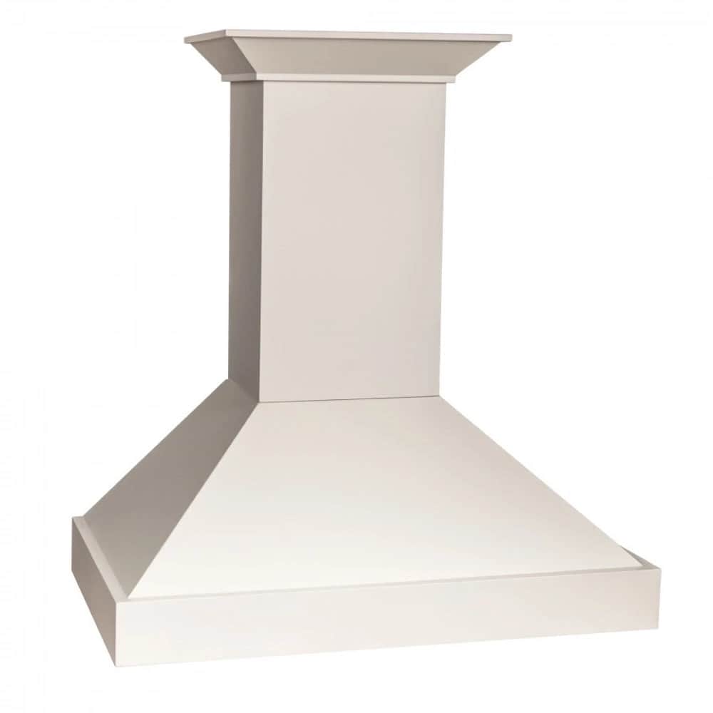 30 In. Ducted Wooden Wall Mount Range Hood In Cottage White