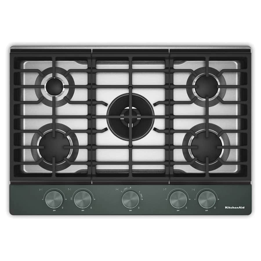 30 in. Gas Cooktop with 5 Burners and Integrated Wok Grate