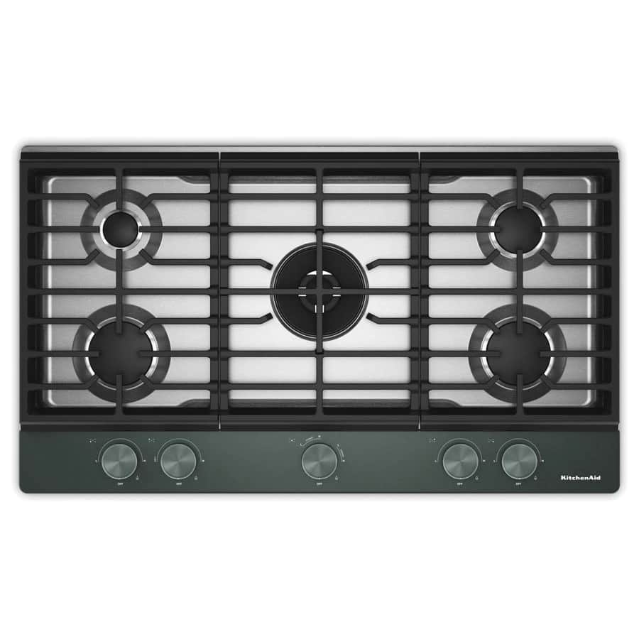 36 in. Gas Cooktop with 5 Burners and Integrated Wok Grate