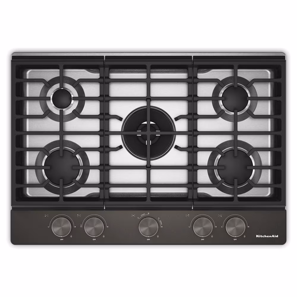30 In. Gas Cooktop With 5 Burners And Integrated Wok Grate