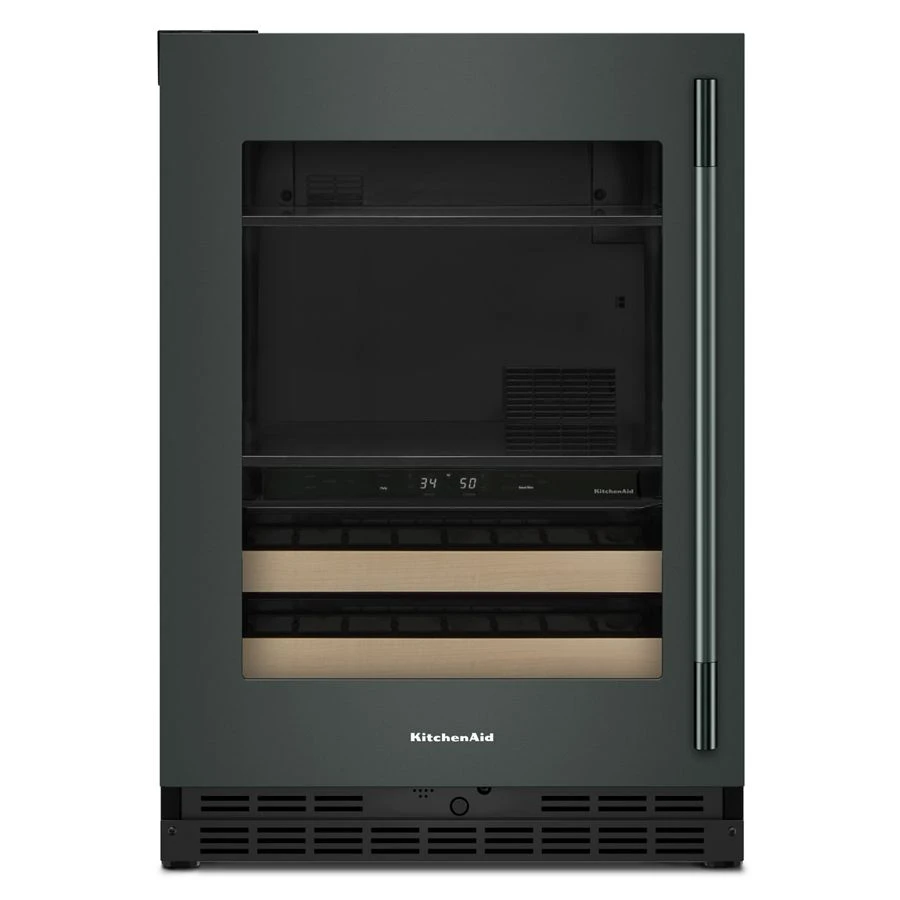 4.8 Cu. Ft. 24-Inch Beverage Center with Left Door Swing and 46-Wine Bottle Capacity with Wood-Front Racks in