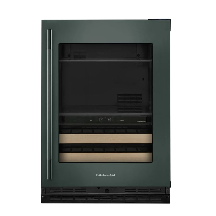 4.8 Cu. Ft. 24-Inch Beverage Center with 14-Wine Bottle Capacity and Wood-Front Racks in