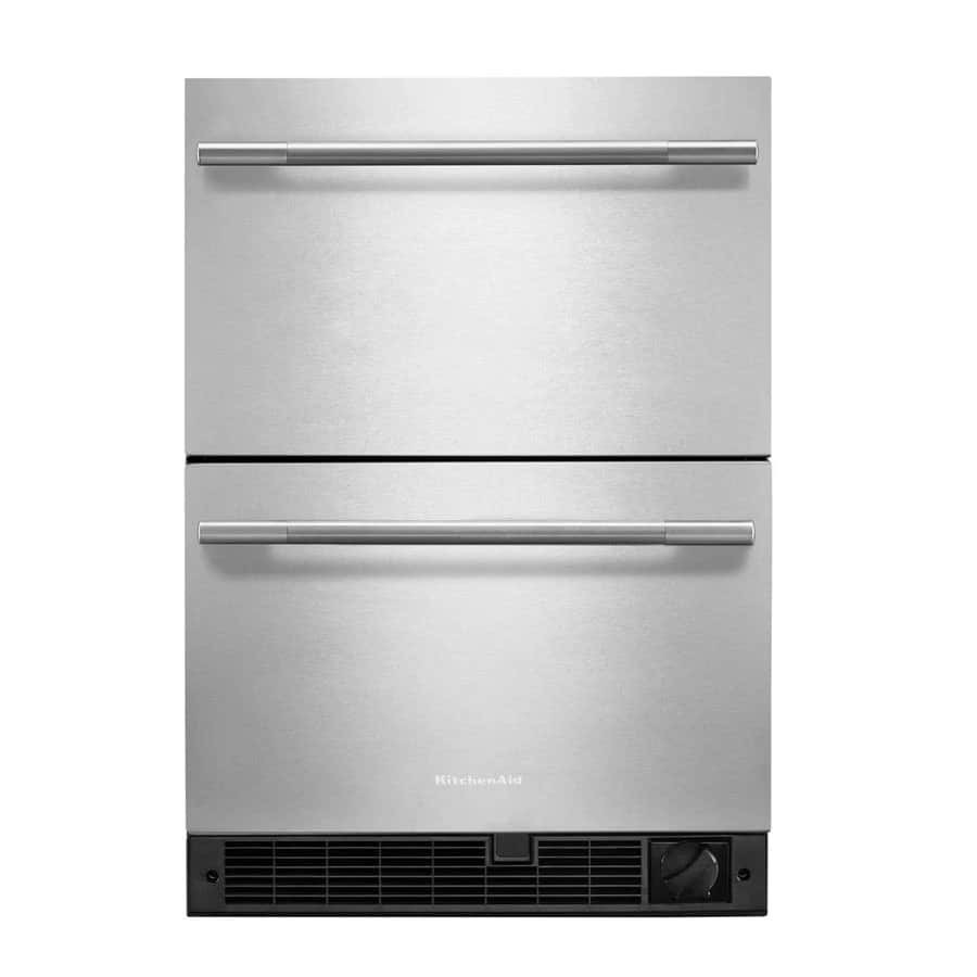 4.2 Cu. Ft. 24-inch Undercounter Double-drawer Refrigerator/freezer With Automatic Ice Maker In Stainless Steel