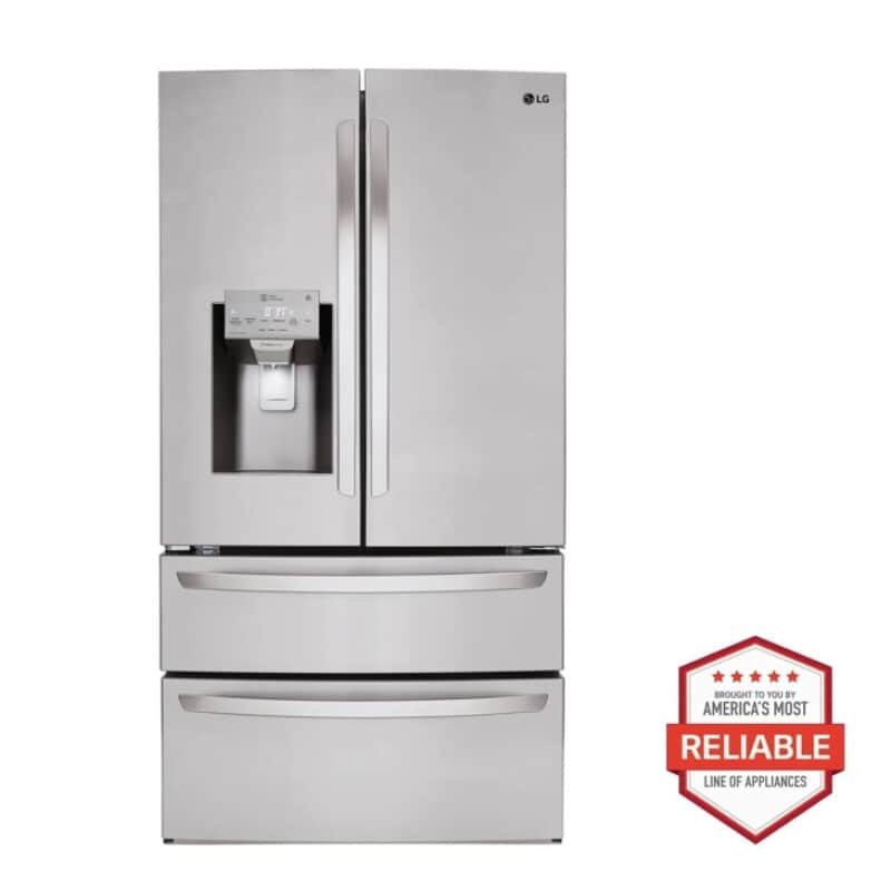 28 Cu. Ft. 4-door French Door, Standard Depth, Ice & Water, Double Freezer, Stainless Steel