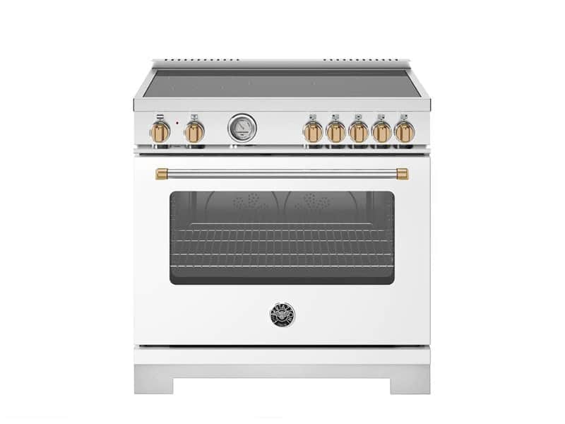 36 inch Induction Range, 5 Heating Zones, Electric Oven - Gold Accents