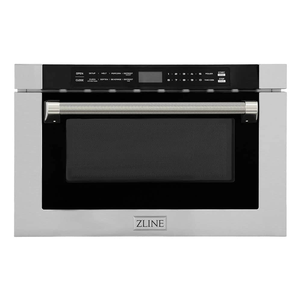 Autograph Edition 24 In. 1.2 Cu. Ft. Built-in Microwave Drawer In Stainless Steel And Polished Nickel Helix Handle