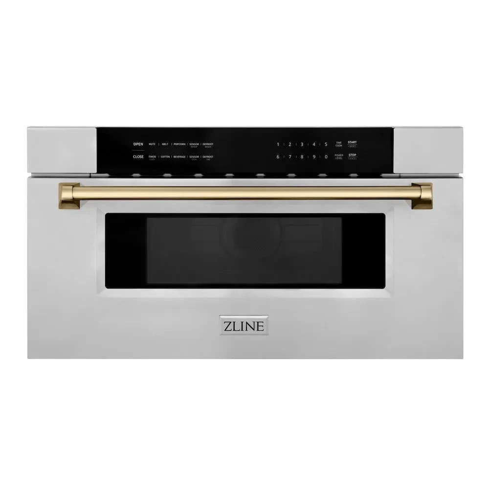 Autograph Edition 30 In. 1.2 Cu. Ft. Built-in Microwave Drawer In Stainless Steel With Champagne Bronze Accents