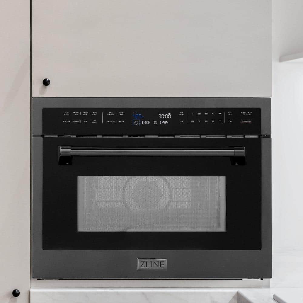 24 In. Black Stainless Steel Built-in Convection Microwave Oven With Speed And Sensor Cooking
