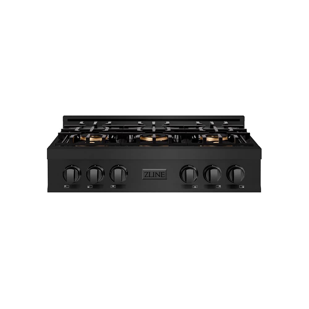 36 In. Classic Gas Rangetop With 6 Burner Duopro™ Cooktop In Black Stainless Steel