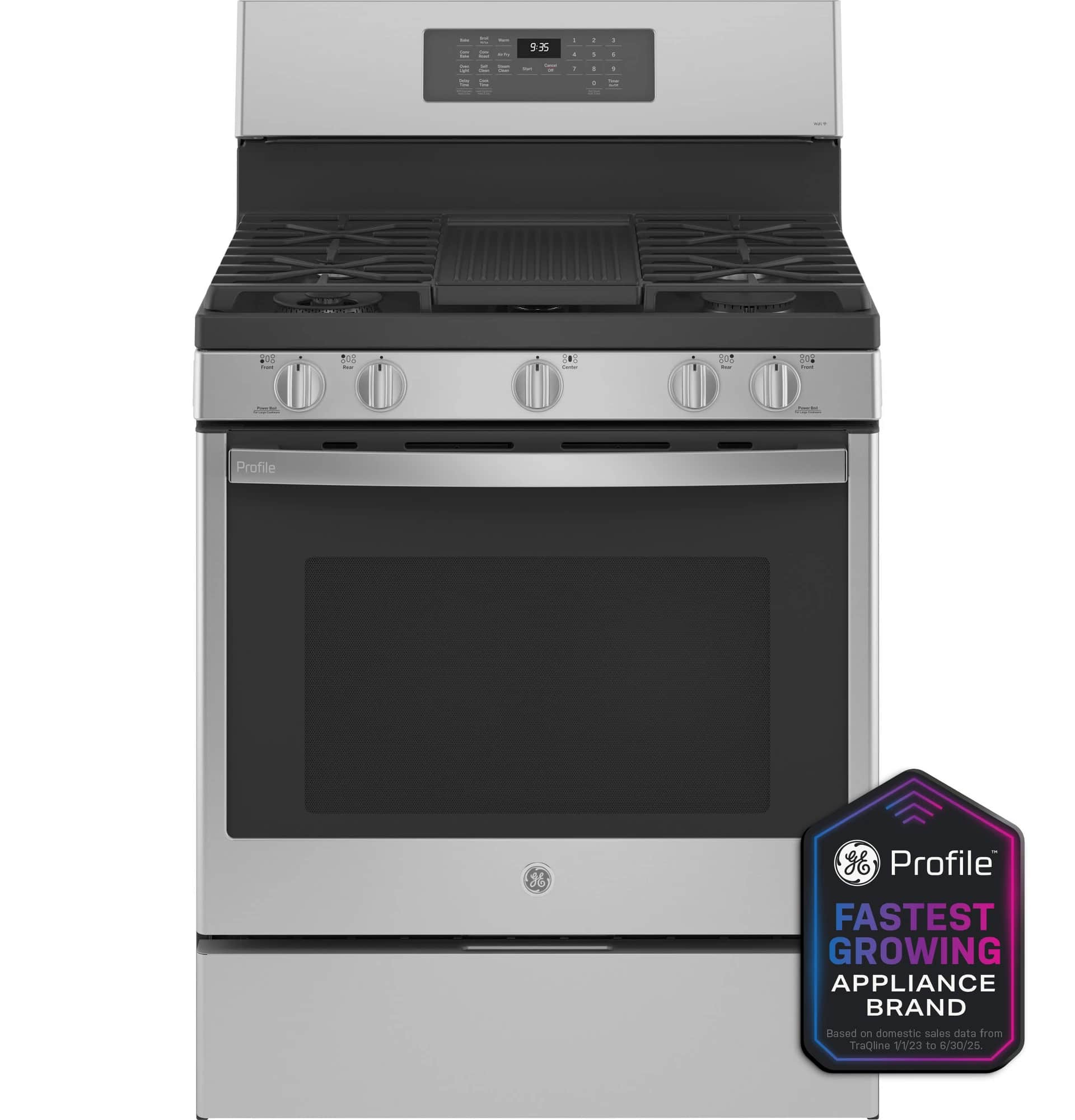 Smart 30" Free-Standing Self Clean Gas Fingerprint Resistant Range with No Preheat Air Fry