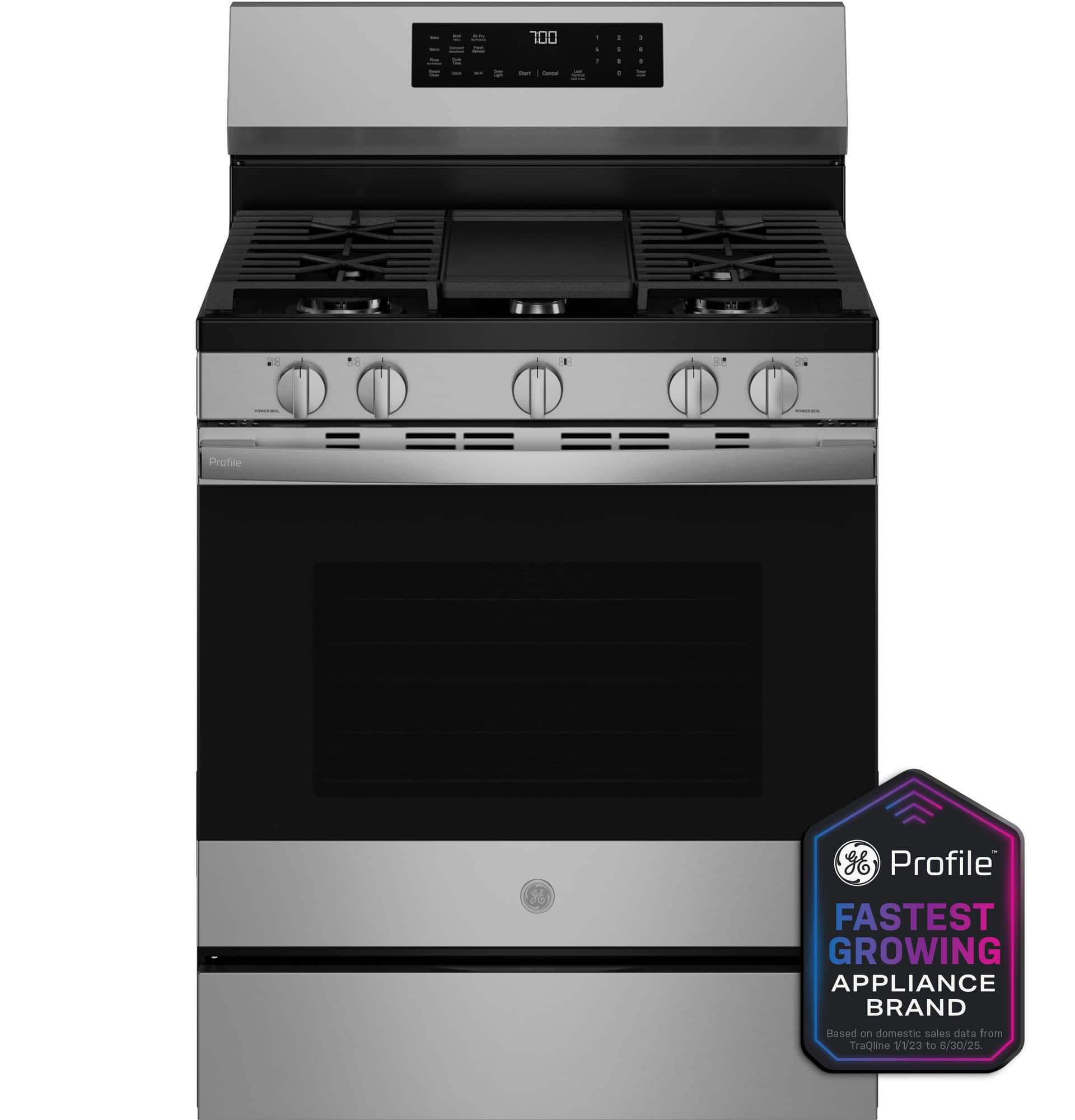30” Smart Free-Standing Gas Convection Range with No Preheat Air Fry and EasyWash Oven Tray