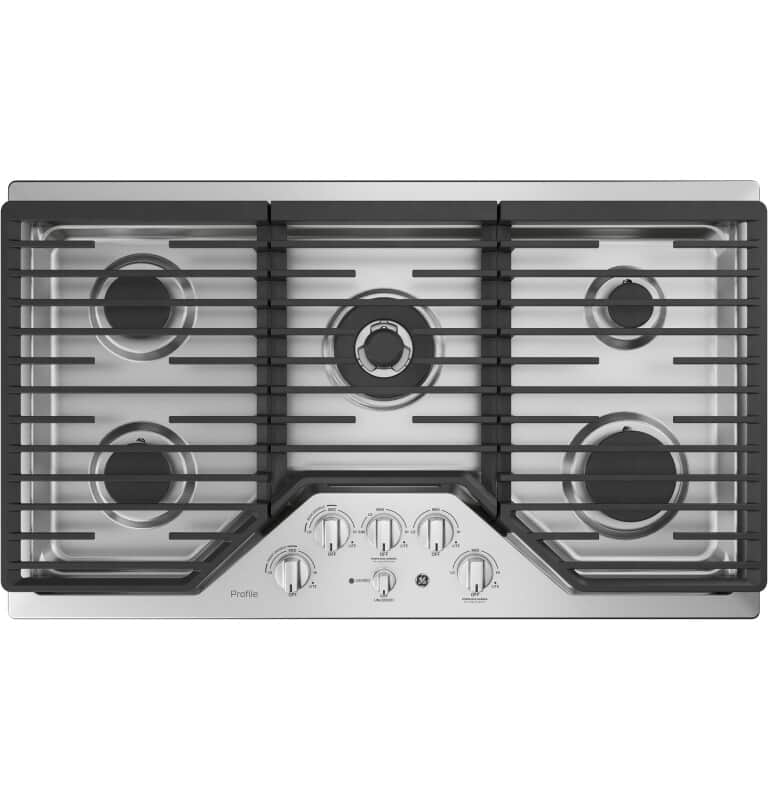 36" Built-In Tri-Ring Gas Cooktop with 5 Burners and Included Extra-Large Integrated Griddle