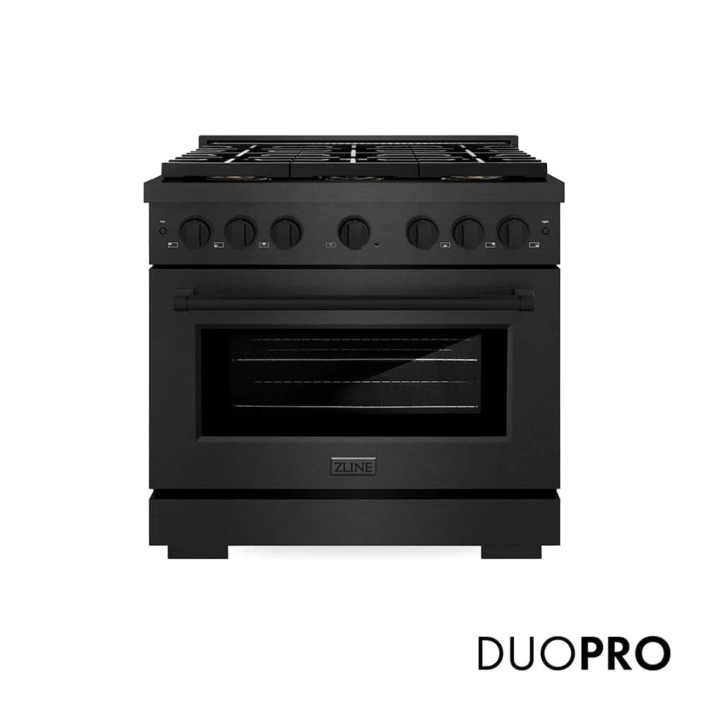 36 In. 5.2 Cu. Ft. Paramount Gas Range With 6 Burner Duopro™ Cooktop And Convection Gas Oven In Black Satin Stainless Steel