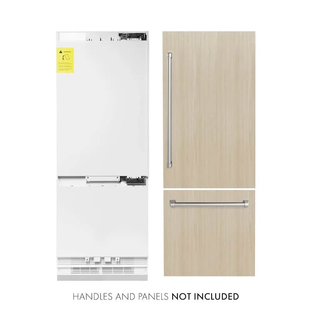 30 In. 16.1 Cu. Ft. Panel Ready Built-in Bottom Freezer Refrigerator With Water Dispenser And Ice Maker