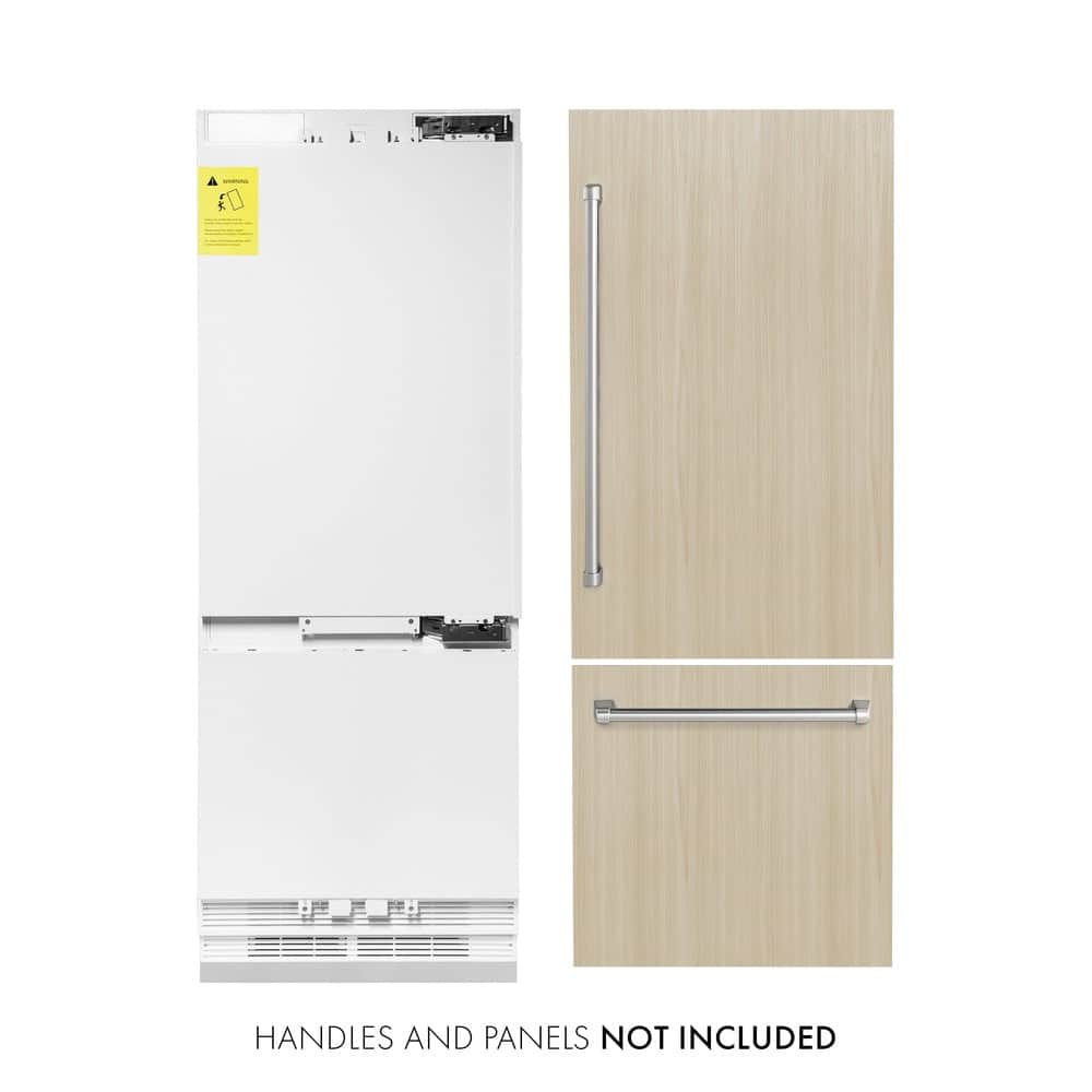 30 In. 16.1 Cu. Ft. Panel Ready Built-in Bottom Freezer Refrigerator With Water Dispenser And Ice Maker