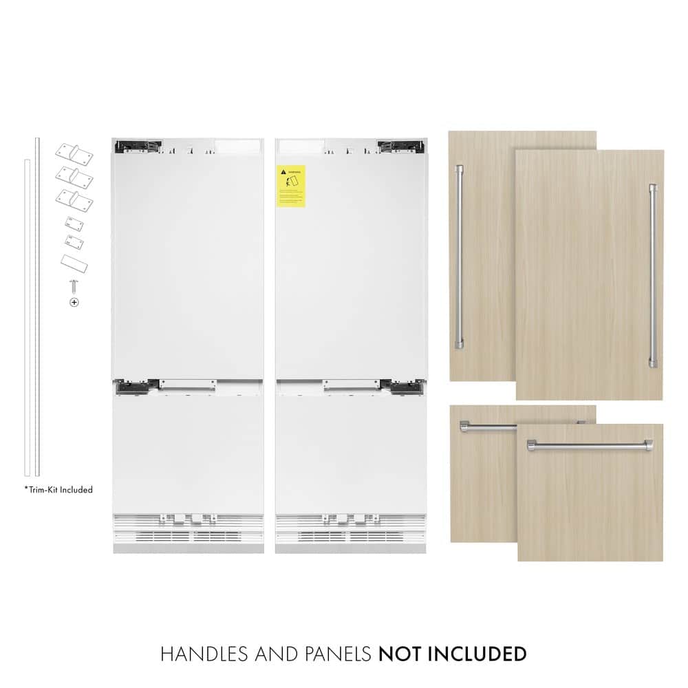 60 In. 32.2 Cu. Ft. Panel Ready French Door Built-in Bottom Freezer Refrigerator With Water Dispensers And Ice Makers
