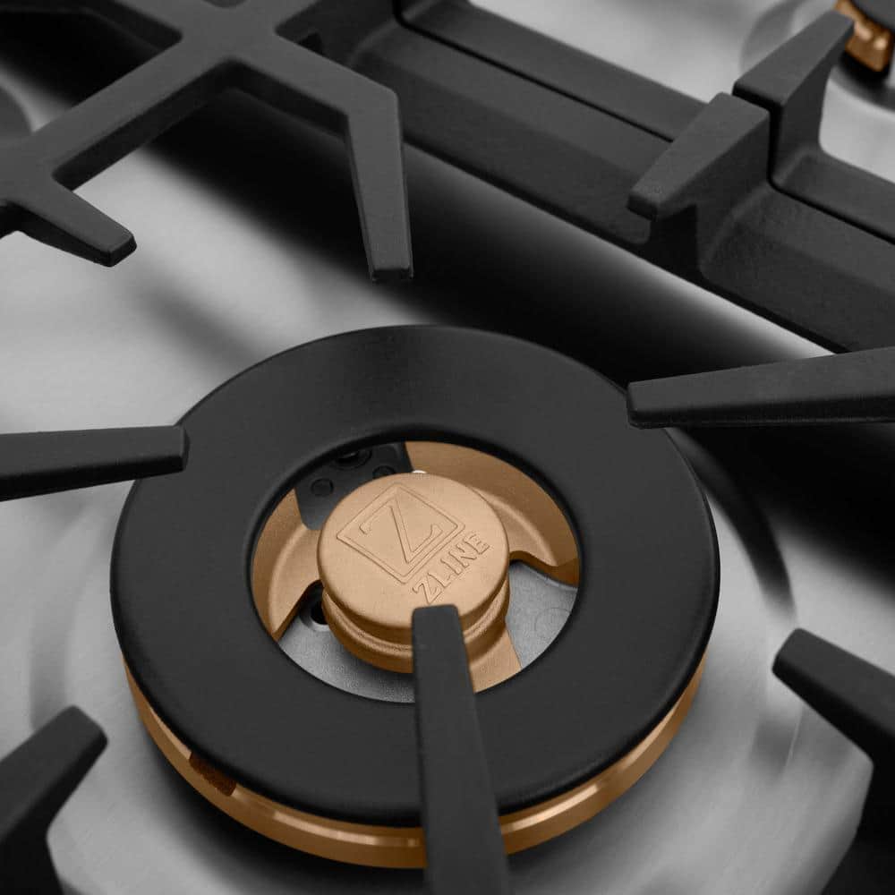 36 In. Gas Cooktop With 6 Brass Burners