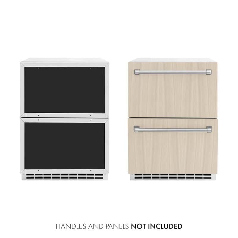24 In. Touchstone 168 Can Outdoor-rated Dual Refrigerator Drawer With Panel-ready Doors