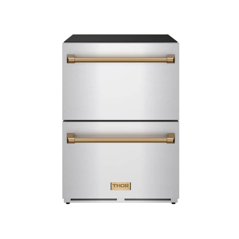 24 Inch Undercounter Built-in Or Freestanding Drawer Refrigerator Stainless Steel/bronze Gordon Ramsay Series