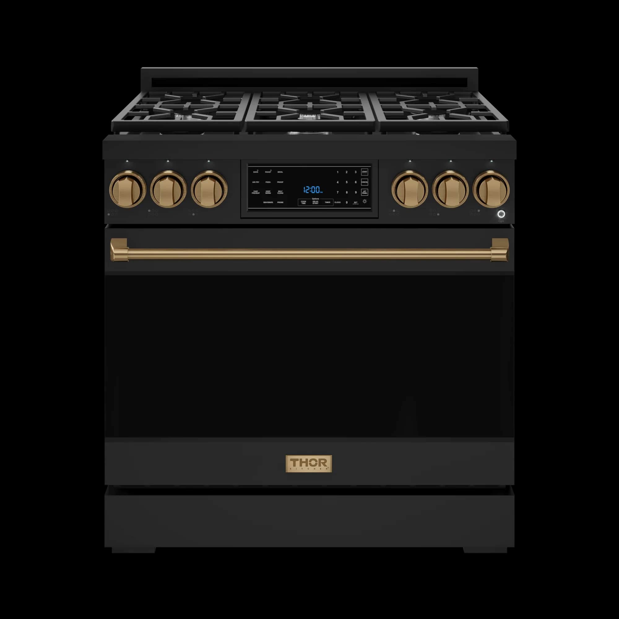36 Inch Professional Gas Range With Tilt Panel Touch Control In Black/bronze Gordon Ramsay Series