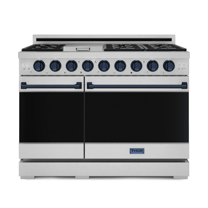 48 Inch Professional Gas Range With Pro-style Knobs In Stainless Steel/blue Gordon Ramsay Series