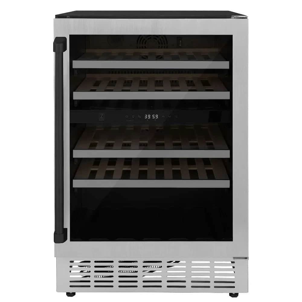 Autograph Edition 24 In. Monument Dual Zone 44-bottle Wine Cooler In Stainless Steel With Matte Black Accents