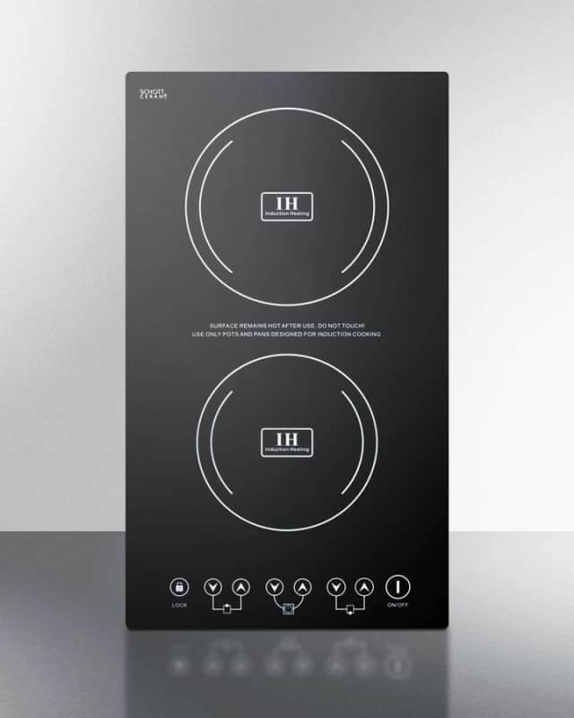 12" Wide 230V 2-Burner Induction Cooktop
