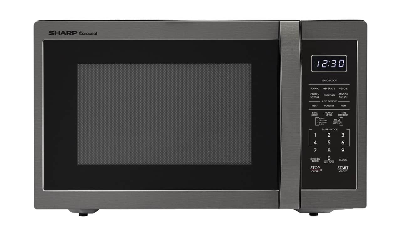 1.4 Cu. Ft. 1100w Black Stainless Steel Countertop Microwave Oven